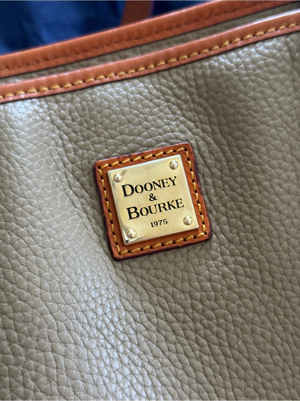 Dooney & Bourke Pebble Grain Gray Brown Tan Tote Bag with Dustbag - Picture 4 of 16